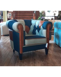 SHOWROOMAANBIEDING Livorno tubchair in denim patchwork