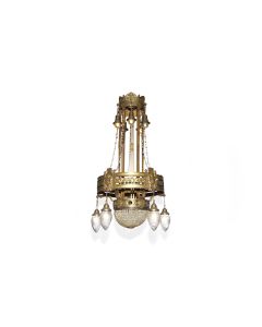 Art Deco Hanglamp bronzen met kristal