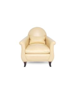 refurbished Poltrona Frau fauteuil Lyra geel
