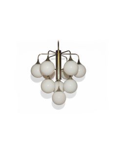 Sixties Lamp Opaline Glas Bollen